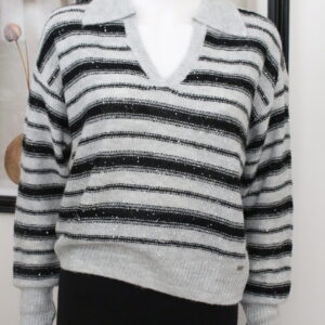 Gaudì Jeans - Maglia a righe con paillettes Art. BD53040