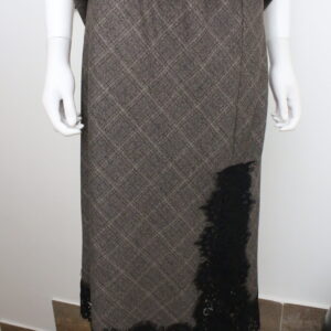 Alma Rose - Gonna stampa check con pizzo Art. AR8099