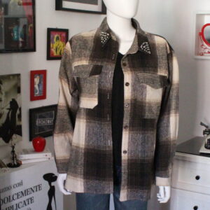 Two Way - Camicia over stampa check con strass Art. CAM26W572